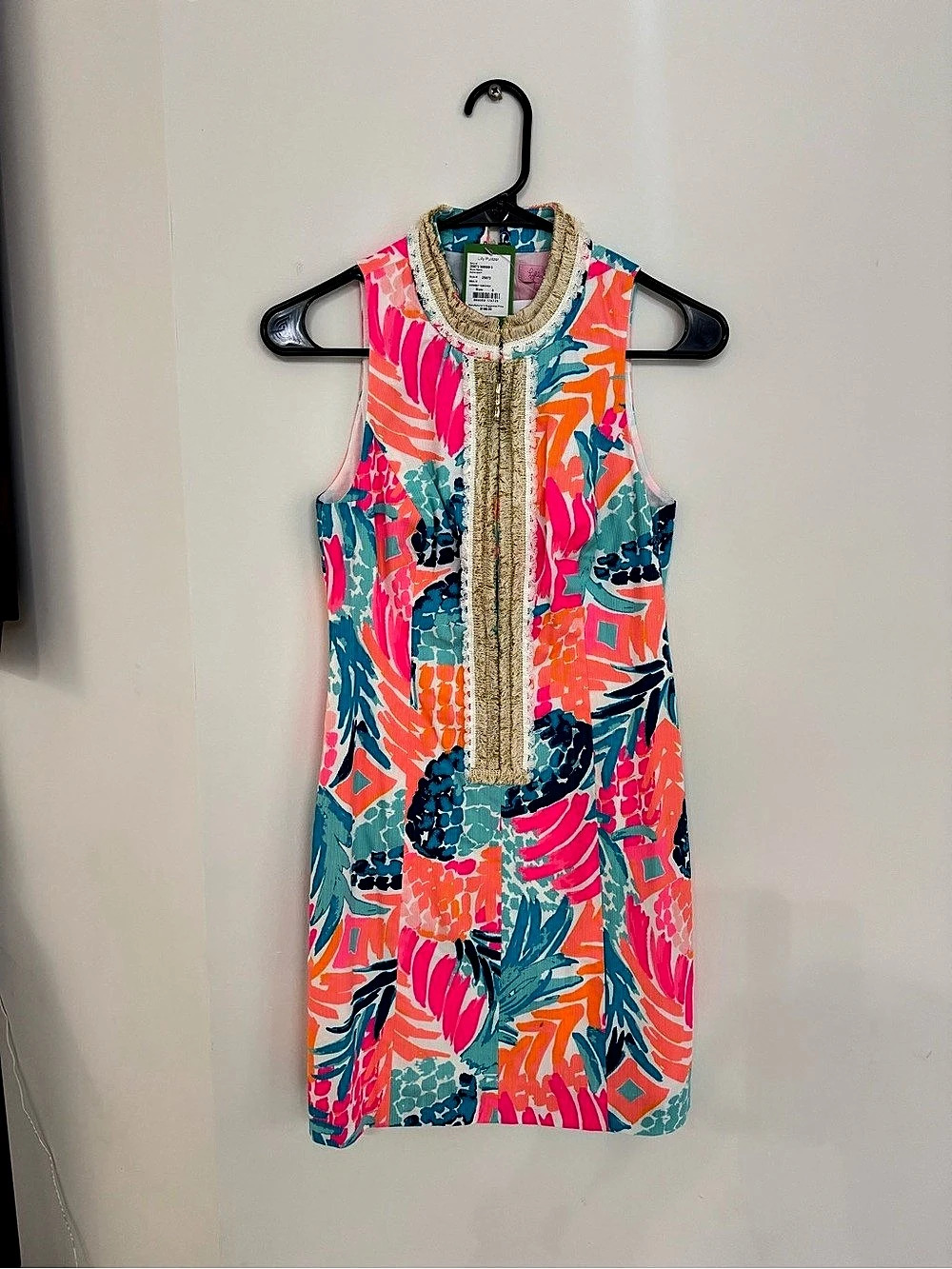Lilly Pulitzer Alexa Shift Mini Dress Pink & Blue Size 0 NWT